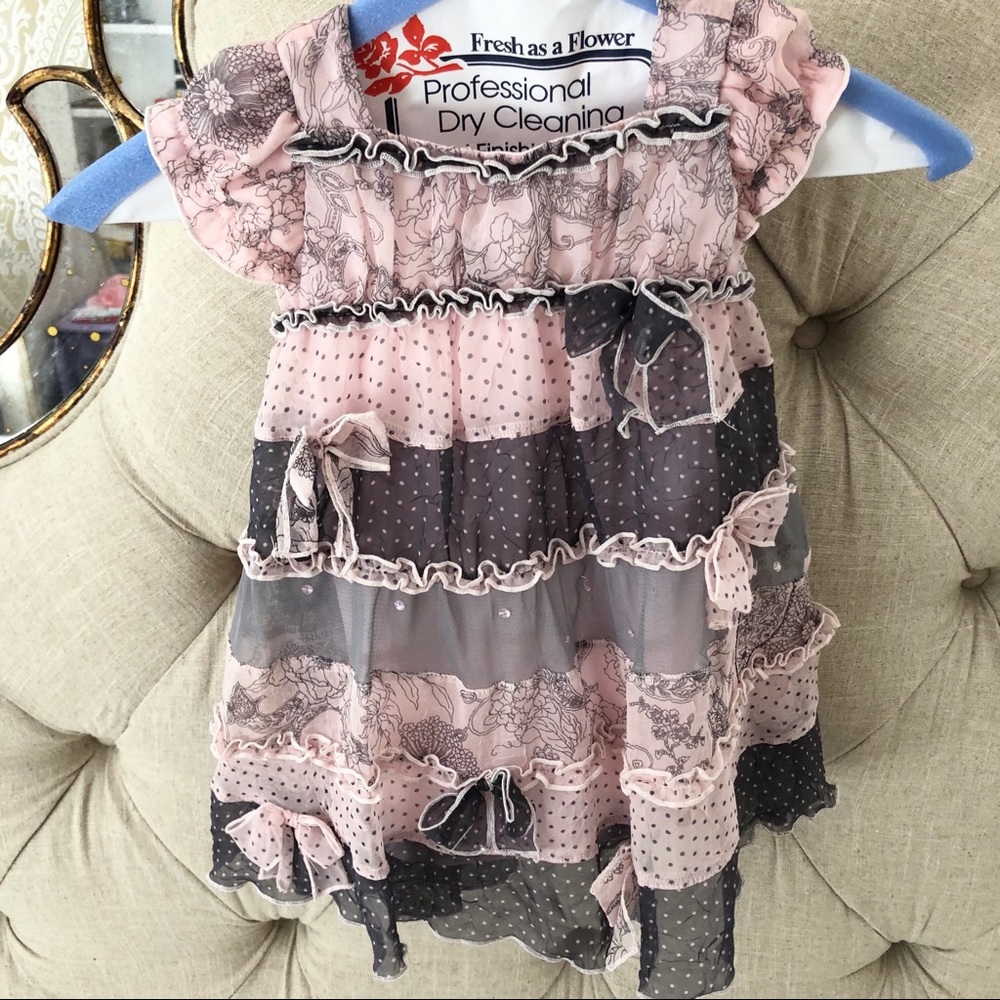 Biscotti Pink/Gray Baby Girls Dress